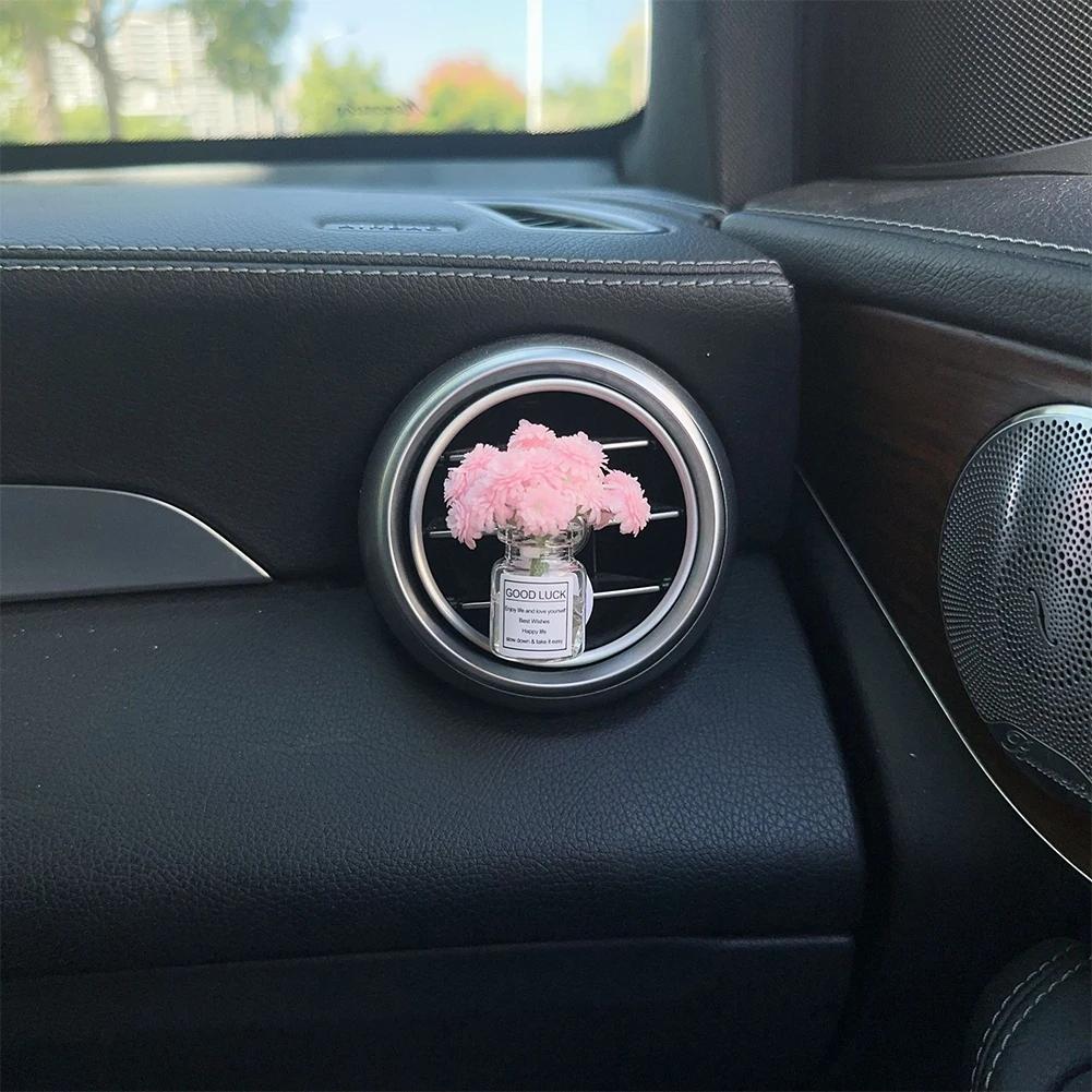 Auto Air Outlet Flower Vase Clips Ornaments Car Center Console Jasmine Vase Glass Ornaments Glass Vase Ornaments For Girls Gifts