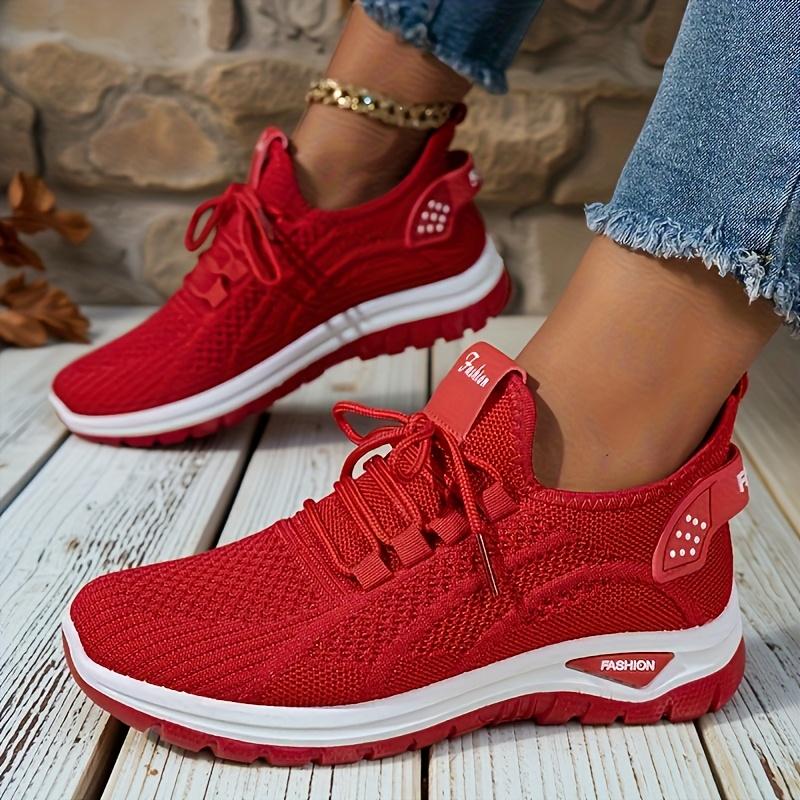 Women's Breathable Mesh Sports Shoes - Lightweight Low Cut Running Shoes with Cushioning Support, Comfortable All Season, Casual and Wearable