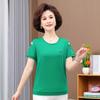 Mature Women's Cotton Short-Sleeve T-Shirt - Stylish, Versatile, and Casual Round Neck Summer Tee