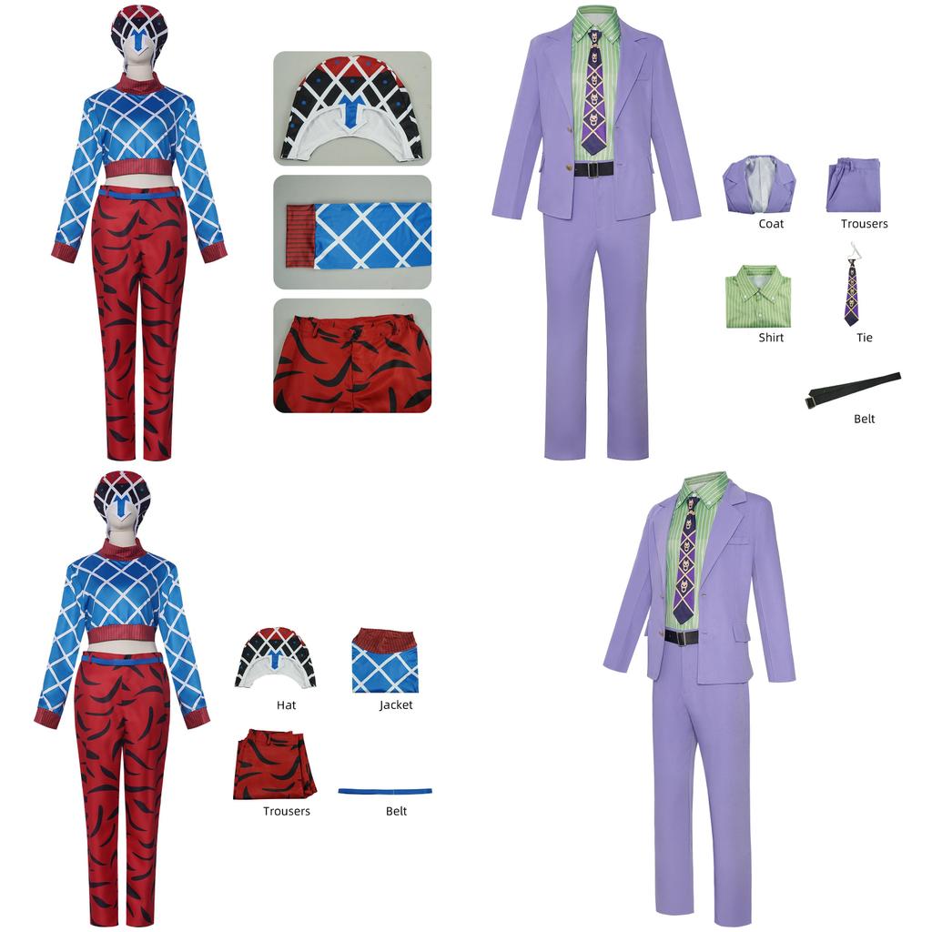 Jojos Bizarre Adventure Kira Yoshikage Guido Mista Cosplay Costume For Anime Role Play