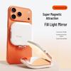 Compact Magnetic Phone Fill Light with Built-in Makeup Mirror & Retractable Stand