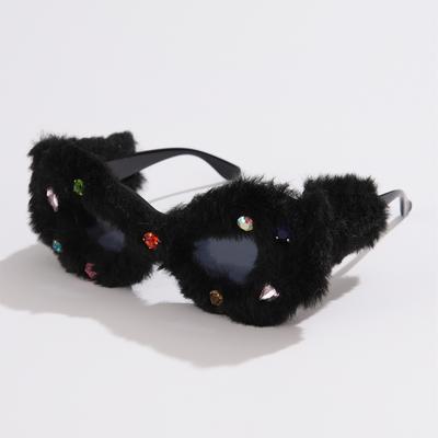 Fashion New Diamond Plush Personality Cat Eye Sunglasses Funny Party Concave Shape Pography Sun Glasses
