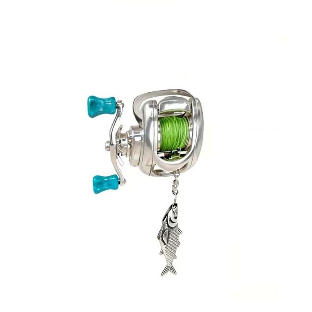 Collarbone Chain Luxury Fishing Reel Necklace Detachable Rotatable Fishing Reel Ring High-end Silver Men Neck Pendant Daily