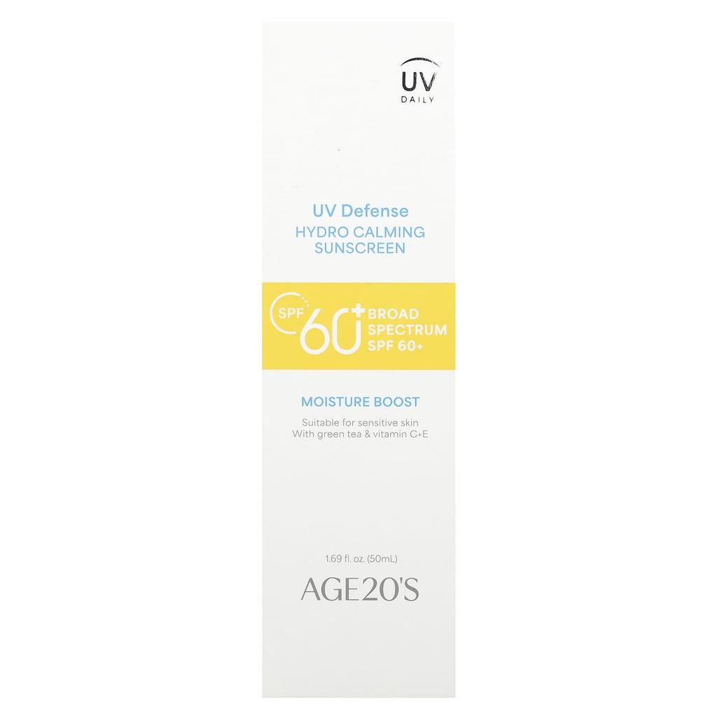 Age20'S, Uv Defense, Hydro Calming Sunscreen, Spf 60+, 50Ml(1.69Fl Oz)