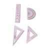 4pcs Ruler Soft Plastic Transparent Cute  Angle Length Measuring Tools for Kids Students Studyin