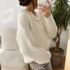Hirsionsan Herbst Einfache Grund Kaschmir Jumper Frauen Casual Solide V-ausschnitt Pullover Weibliche Lange Hülse Lose Faul Gestrickte Pullover