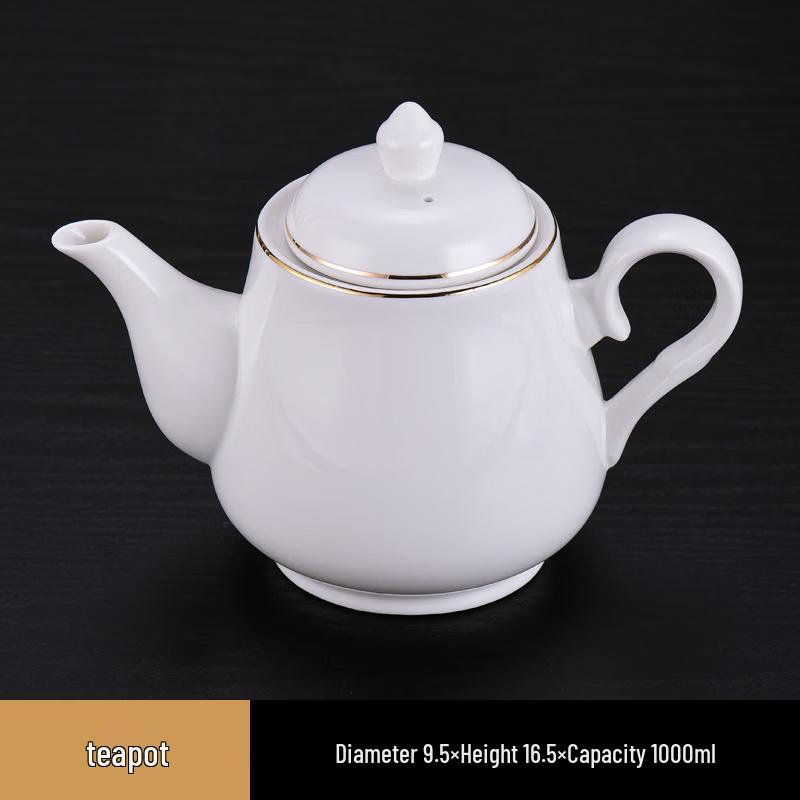 New Chinese Style Ceramic Gold Rim Teapot