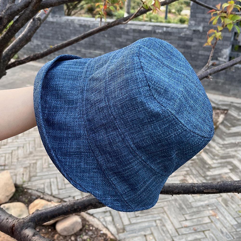 UV Protection Roll Rim Fisherman Hat Sunscreen Japanese Style Bucket Cap Flax Sun Hat Outdoor