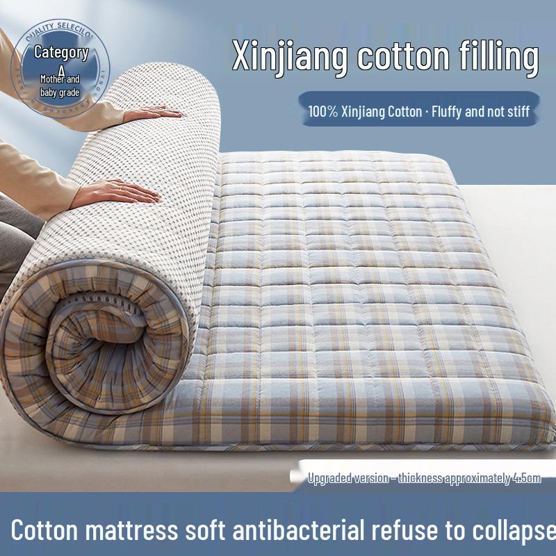 Soft Xinjiang Cotton Mattress Pad for Home or Dorm - Single/Double