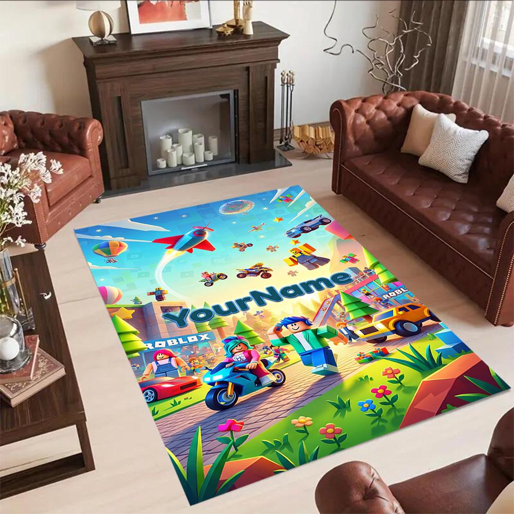 Roblox 397 Customized Name Area Rug Suitable for Decorate room Study room Balcony Playrooms Anti-slip Rug Office home decor