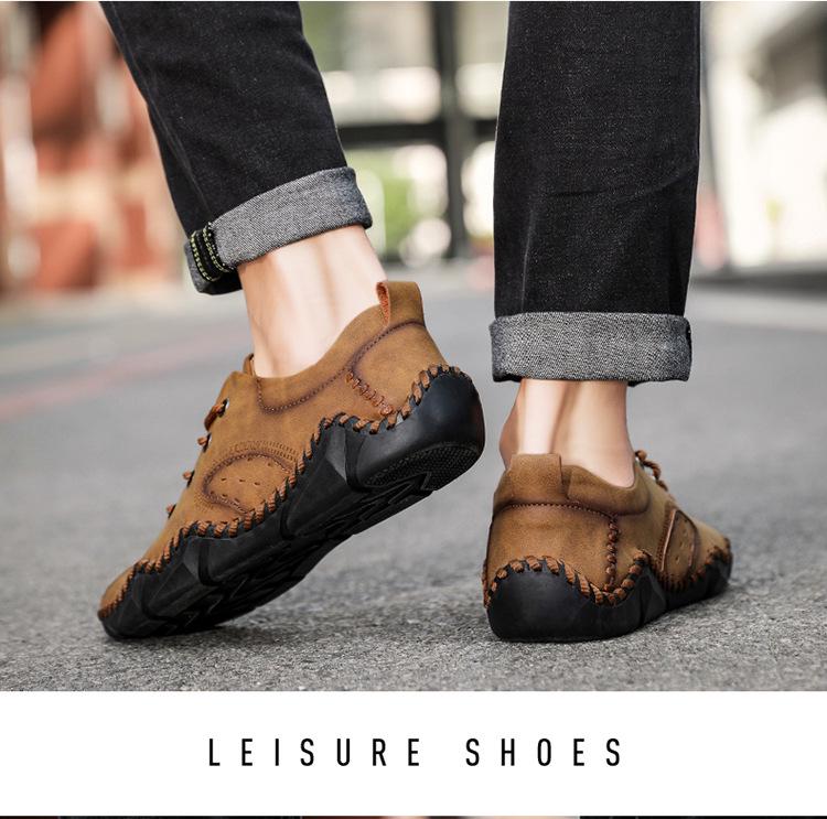 2022 Autumn Men's Casual Korean-Style Leather Moccasins: Breathable Handmade Octopus Driving Shoes