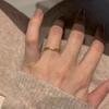 Golden Sparkly Thin Diamond Ring - Exquisite, Light Luxury Fashionable Finger Accessory