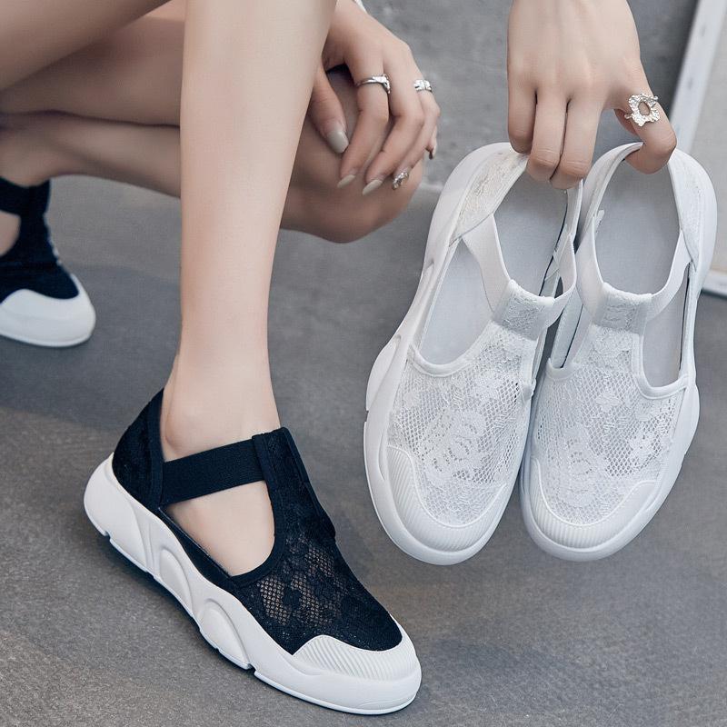 2026 Summer Mesh Shoes Women Sandals Flat Non-slip Brand Ladies Sandals Black White Green Plus Size 41