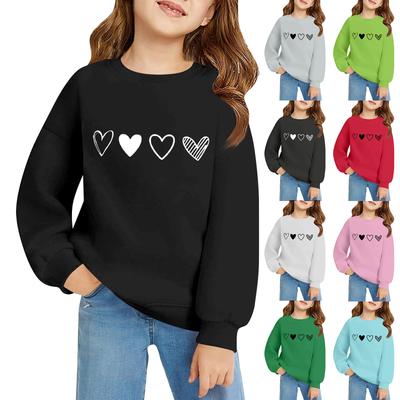 Kids' Long Sleeve Loose Pullover Letter Printed Round Neck Sweatshirt