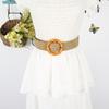 Waist Rope Weave Bamboo Kno Imitation Woven Round Buckle Women Waist Belt Gift
