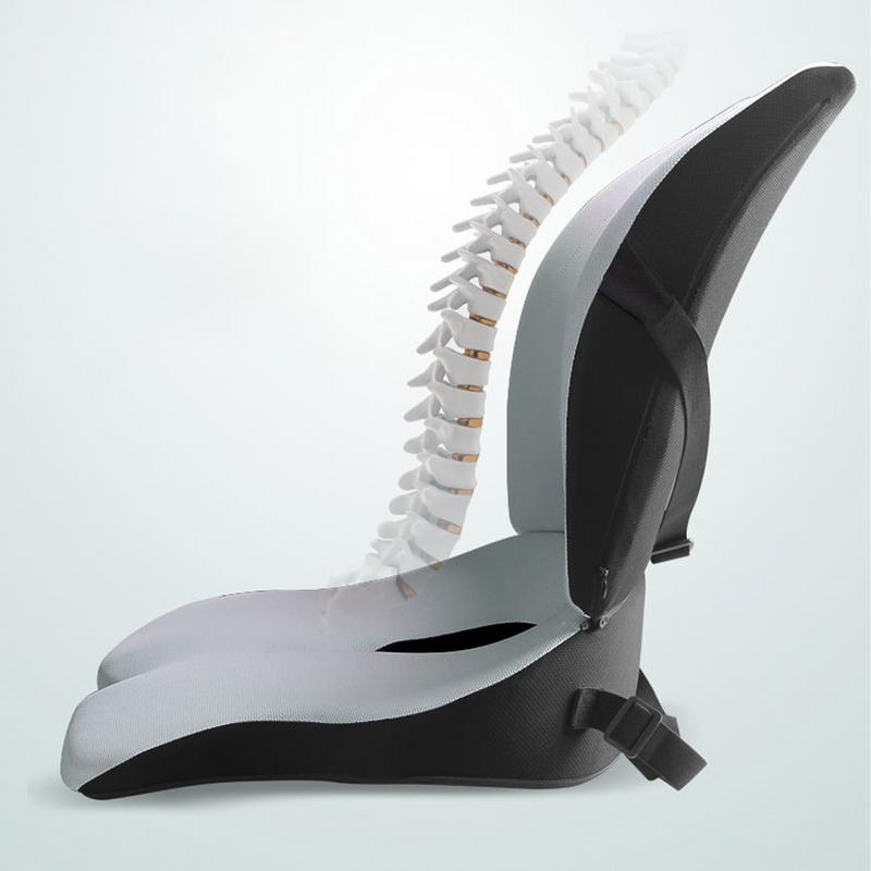 Seat Cushion And Lumbar Support Portable Foam Cushion With Lumbar Support Non-Slip Sitting And Back Rest Multi-Purpose Pad