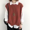 Frauen Gestrickte Weste Herbst Winter O Hals Einfarbig Wellenförmige Saum Warme Weiche Lose Beiläufige Weibliche Damen Weste Ärmelloses Top strickwaren