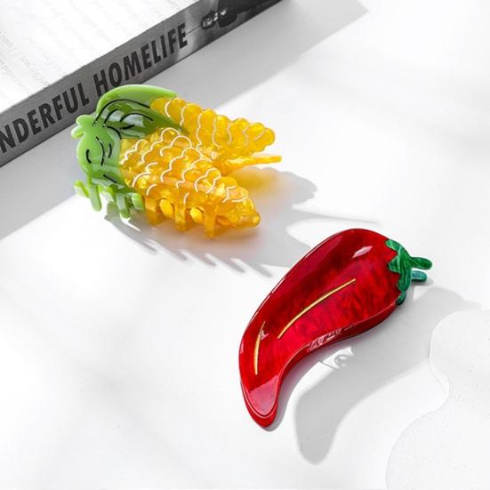 Hair Claw Corn Pepper Design Back Head Shark Clip Easy Hold No Slip Updo Hair Styling Tool Hair Accessory