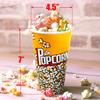 Novelty Place Retro-Style Plastic Popcorn Containers for Movie Night - 7" Tall X 4.5" Top Diameter (3 Pack)