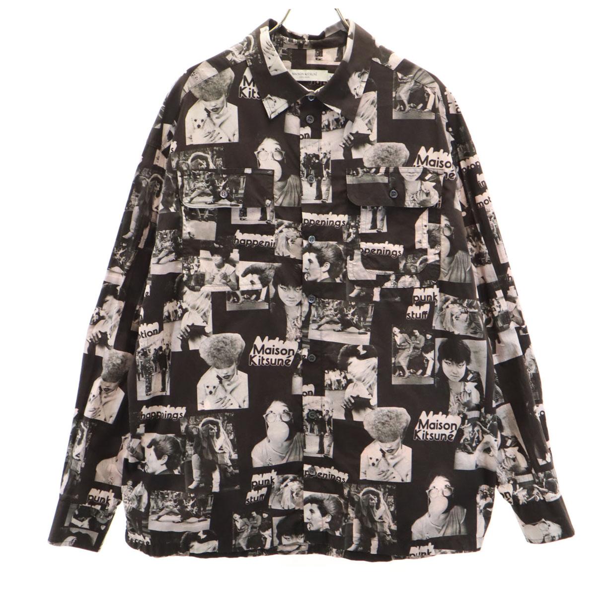 

MAISON KITSUNE Photo print Long sleeve Cotton shirt M Black series Men s Used