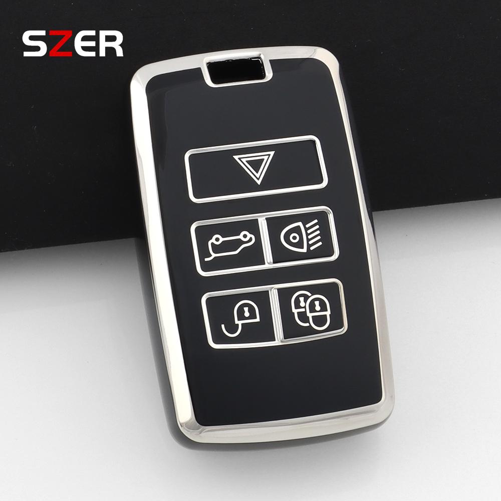 New TPU Car Key Case Cover Holder Keychain Shell for Land Rover Range Rover Discovery 5 Sport 2018 for Jaguar XEL E-PACE 2019
