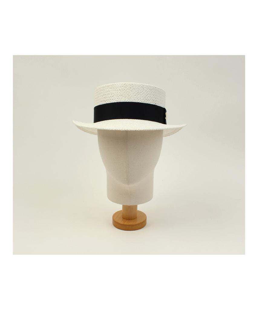 White Flat Short Panama Hat