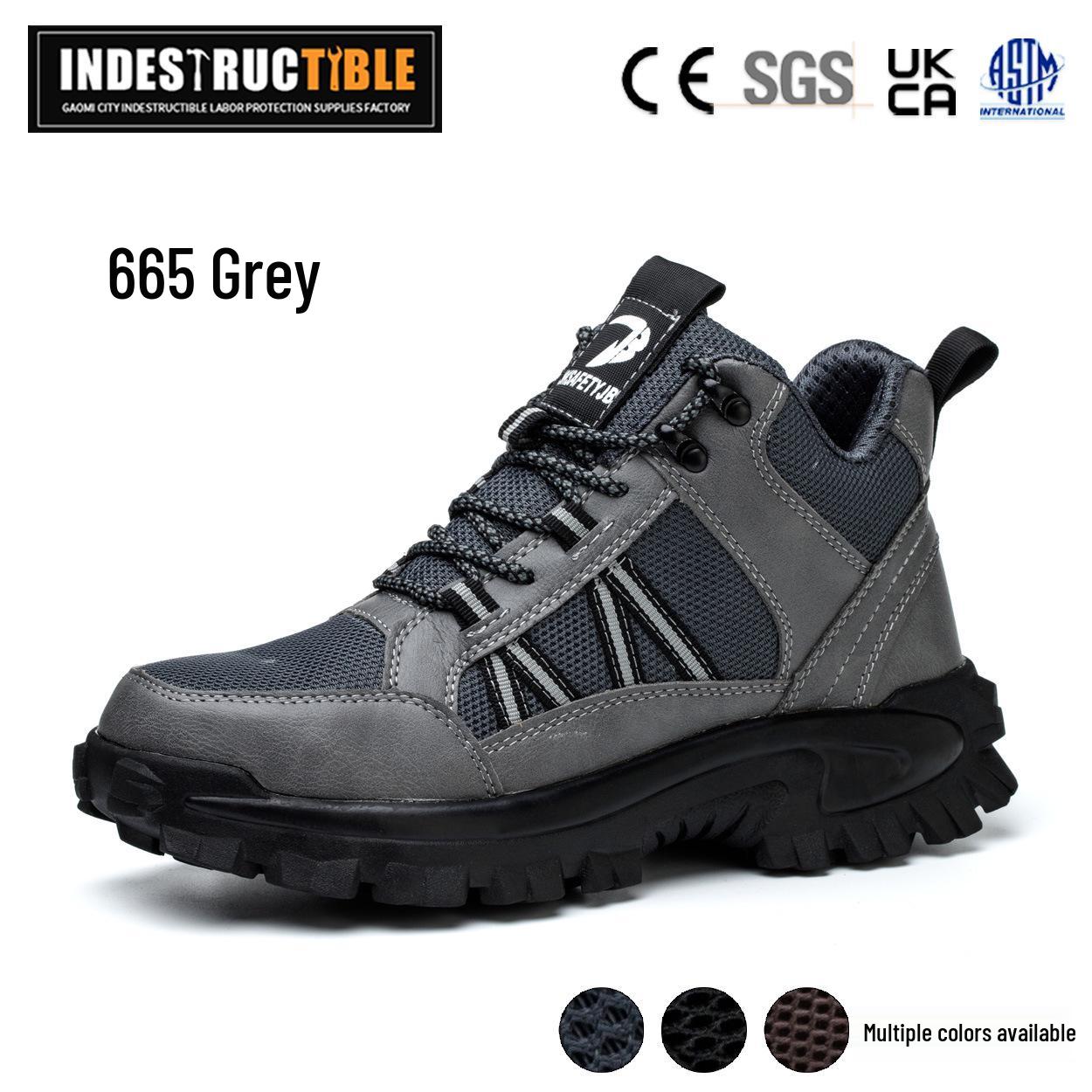 

Men s High-Top Microfiber Leather Safety Work Shoes - Steel Toe, Anti-Smash, Anti-Puncture, Non-Slip, Wear-Resistant.