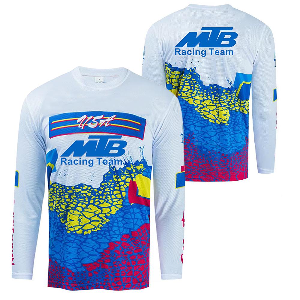 MTB motorcycle racing clothing cool print motorcycle riding quick-drying breathable long-sleeved top professional riding equipment to help you gallop