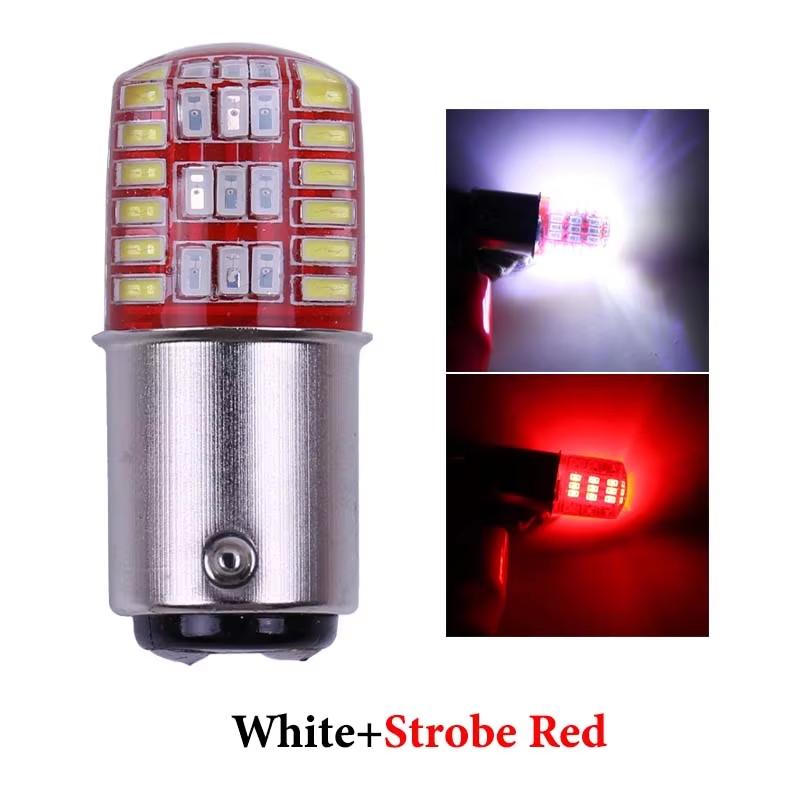 10PCS 1157 Led  BAY15D P21/5W  Double Color Strobe LED 3014 42 LED Flash Light Brake Blink Light Lamp Bulb Red White Blue