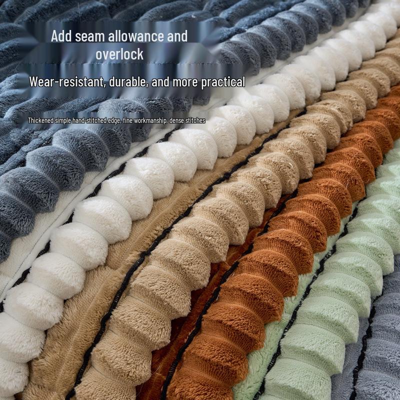 Cross-border Plush Reclining Chair Cushion: Thickened, Velvet-Striped, Quilted, Cotton-Filled, Foldable, Lazy Sofa Rocking Chair Cushion.