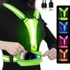 Led Reflective Running Vest Usb Charging Safety Running Vest With Waterproof Phone Bag For Night Walking Cycling Walking Running