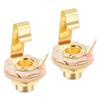 Uxcell Set of 2 Guitar Input Stereo Jack Mono Panel Mount for and Footswitches Jacks, 1/4" Socket, Gold, Guitars, Basses, Speakers,