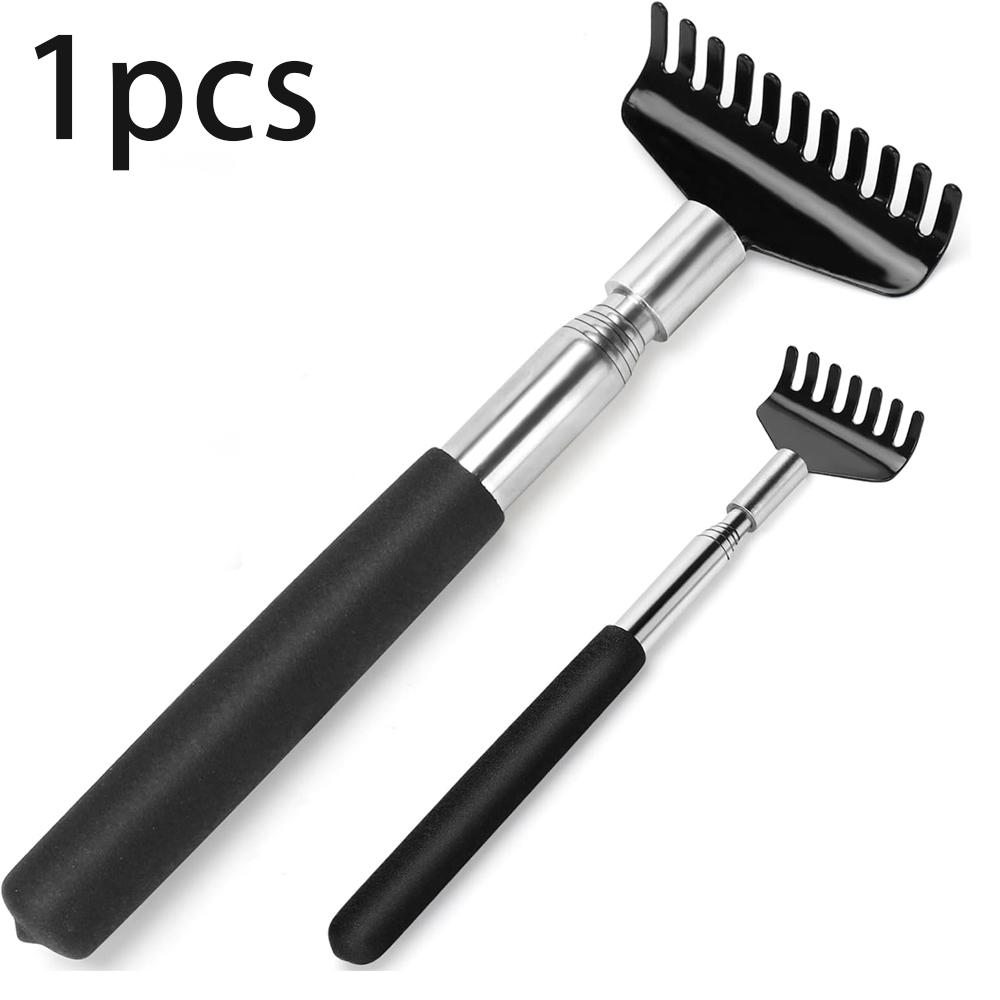 1pcs Metal Stainless Steel Telescopic Rear Scraper Tool Itching Device Multifunctional Back Grabbing Stainless Steel Rake Whole