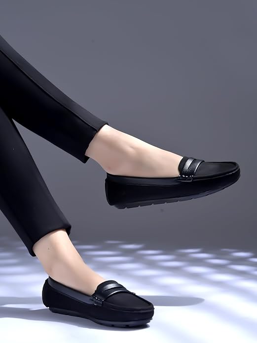 Shoetopia Upper Suede Detailed Loafers For Women & Girls