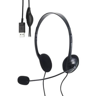 Elecom Wired Headset with USB Microphone Overhead Binaural Lightweight Small Windscreen with Volume Controller Black HS-HP14SUBK