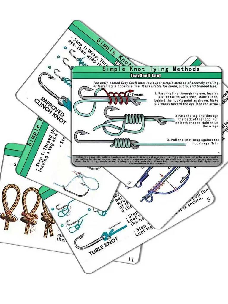 12-Sided Fishing Knot Card with Mini Carabiner