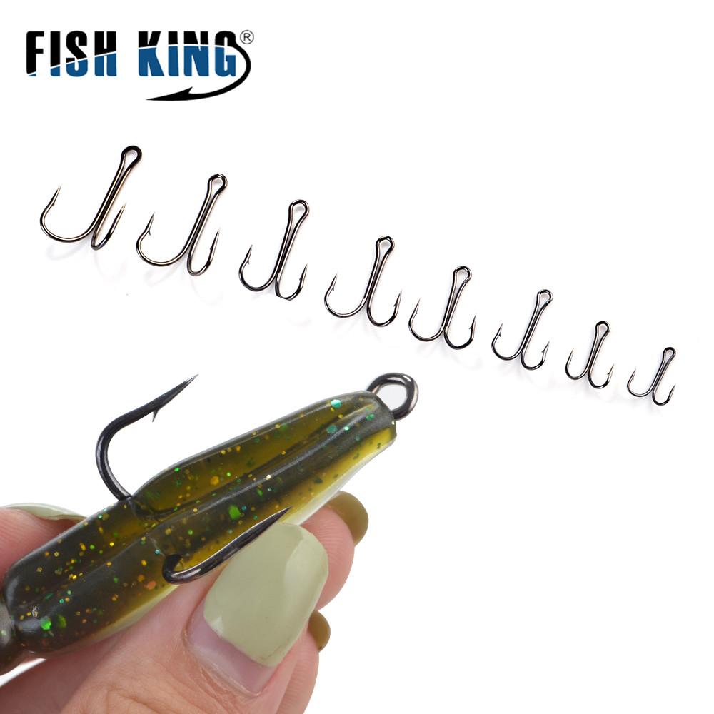 FishKing Double Fishing Hooks Barbed Carp Fishhook for Soft Worm Lure High Carbon Steel Fly Fishing Hook Accessories