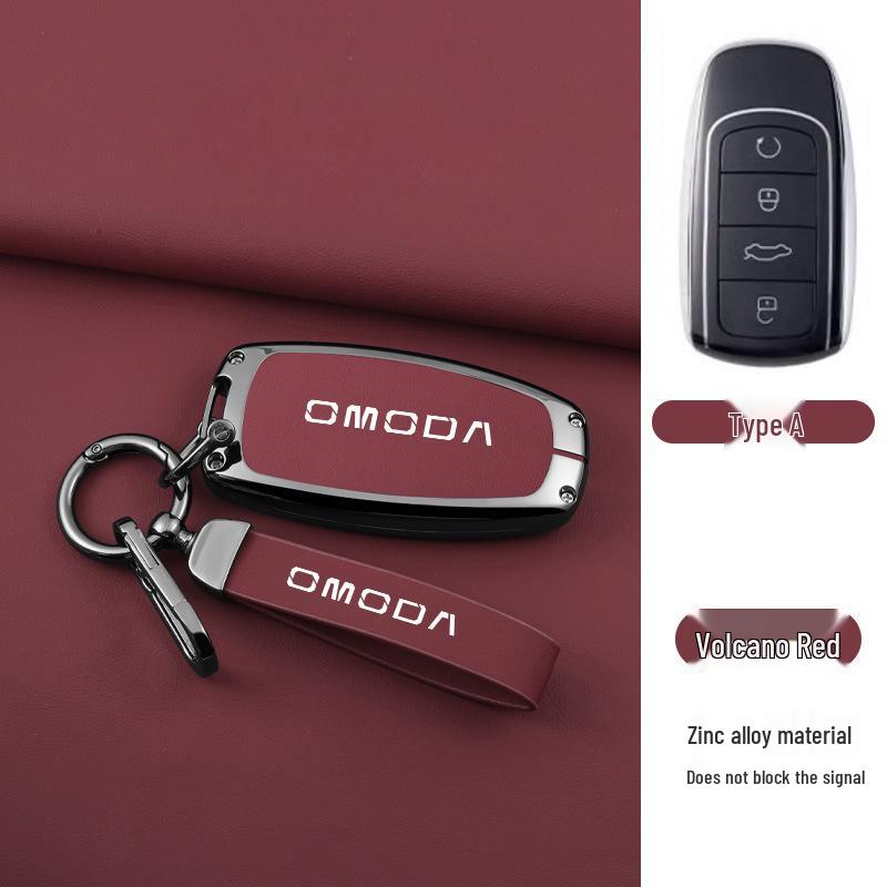 Premium Metal Protective Key Shell with Lanyard for Chery OMODA 5 - Full Coverage Key Case