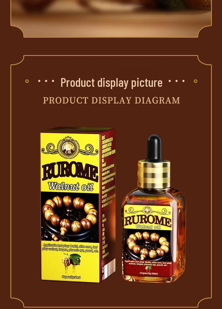 RuRome Walnut Oil for Agarwood Bracelets - Enhances Carving, Color & Patina