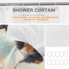 Beige White Animal Cat Decor Shower Curtain, Polyester Shower Curtain For Shower Stall Bathroom Waterproof With 10 Hooks