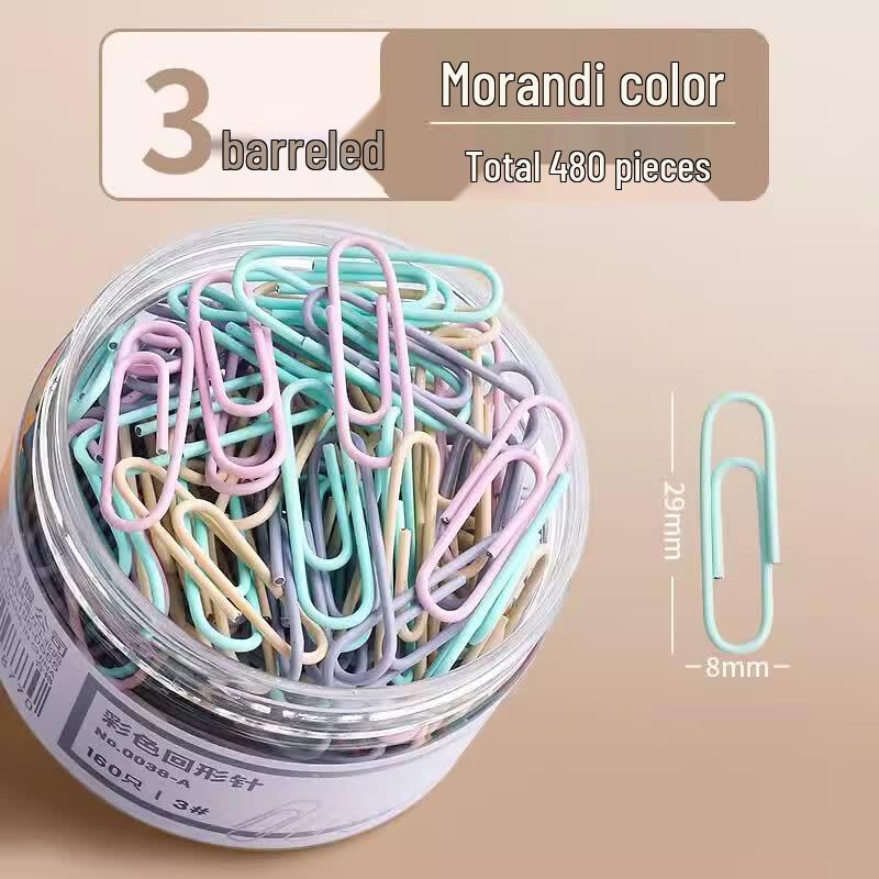 Deli Morandi Colored Paperclip & Binder Clip Set with Storage Boxes