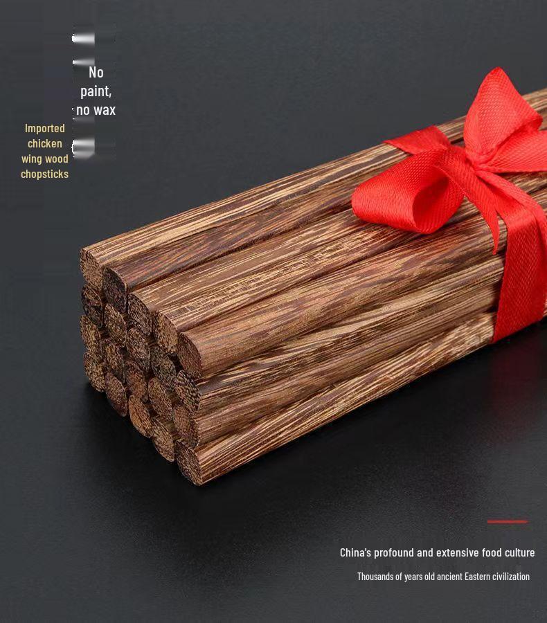 Free Shipping: Mold-Proof Red Sandalwood & Chicken Wing Wood Chopsticks - Non-Deforming, Non-Slip, High-Temperature Resistant