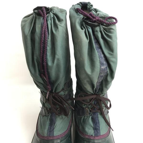 SOREL Vintage 80s-90s Canada Long Snow Boots with Inner WOS8 24.5-25.5 Green Boots Shoes(USED)