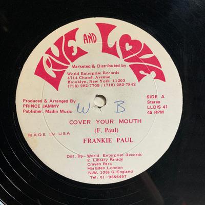 12inch Record FRANKIE PAUL - Cover Your Mouth LLDIS41 Live And Love UK Reggae, Ska & Dub Used