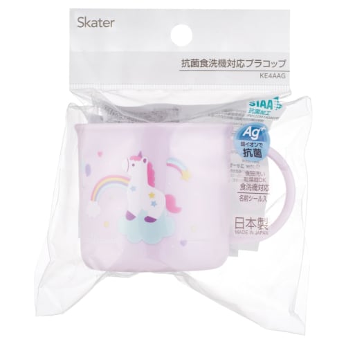 Skater Children's Plastic Lunch Cup, 200ml, Dishwasher Safe, Made In Japan, Little Unicorn Design, Girl's KE4AAG-A