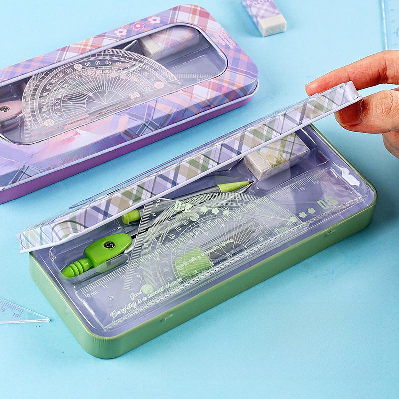 8-Piece Student Stationery Set: Compass, Soft Ruler & More - Ideal for Primary School Gifts or Exam Supplies