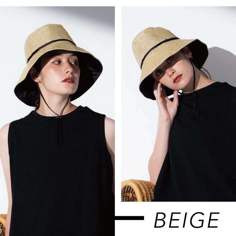 Difference Light UV Cut Cooling Cloche Hat Beige Parasol Made by an Umbrella Light Blocking and UV Cut Fabric Heat Shielding Machine Washable
