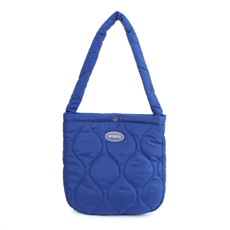 

Сумка-тоут, Женская сумка для поездок на работу, Сумка, наполненная пухом, Сумка под мышкой большой вместимости, Сумка на одно плечо One Size синий