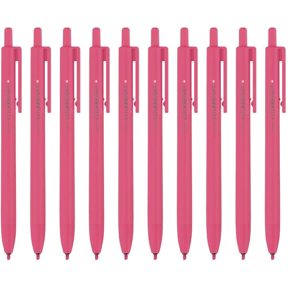 Zebra Highlighter Click Bright Pink 10pcs B-WKS30-P