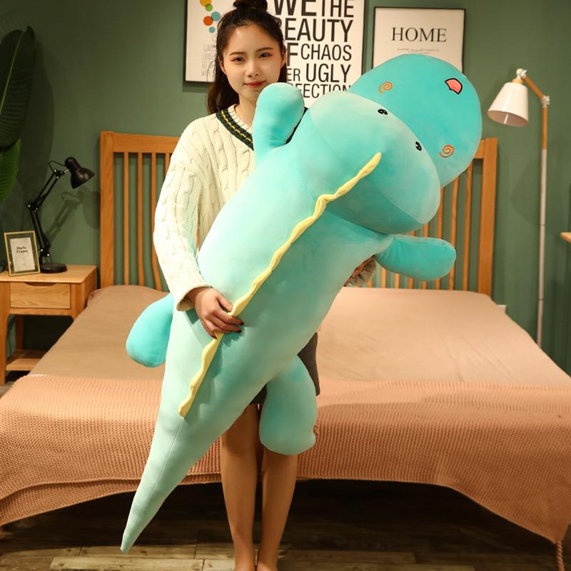 New Huggable Big Long Cute Dinosaur Plush Toy Soft Cartoon Animal Crocodile Stuffed Doll Boyfriend Pillow Kid Girl Birthday Gift